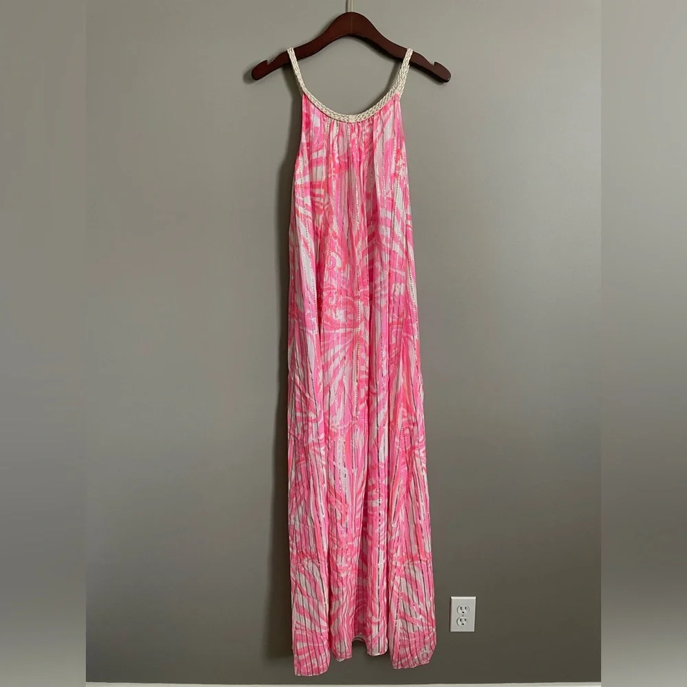 NWT Lilly Pulitzer Sienna Maxi Dress Pink Pout Shimmy Shimmy XS - Picture 3 of 4